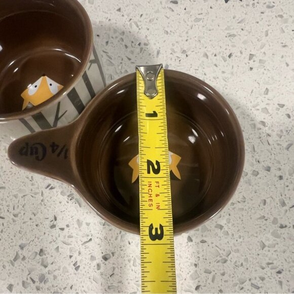KITSCH’N GLAM Stackable Fox Birch Trees Themed Measuring Cups Set of 4 - Picture 5 of 15